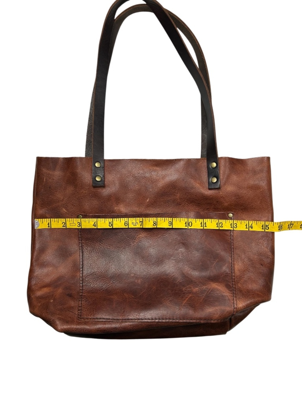 Portland Leather Goods Medium Tote Full Grain Leather Patina Brown - Picture 12 of 14